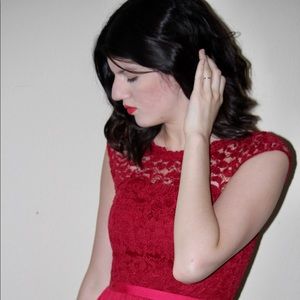 David’s Bridal Short Cap Sleeve Dress